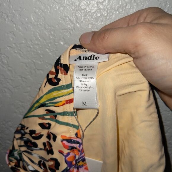 NWT Andie Floral Palms Tropical Print The‎ Bikini Swimsuit Bottom Size Medium - Picture 5 of 5
